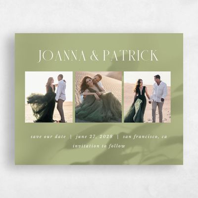 Soft Moss, Green Wedding Save the Date - Liang Multiphoto