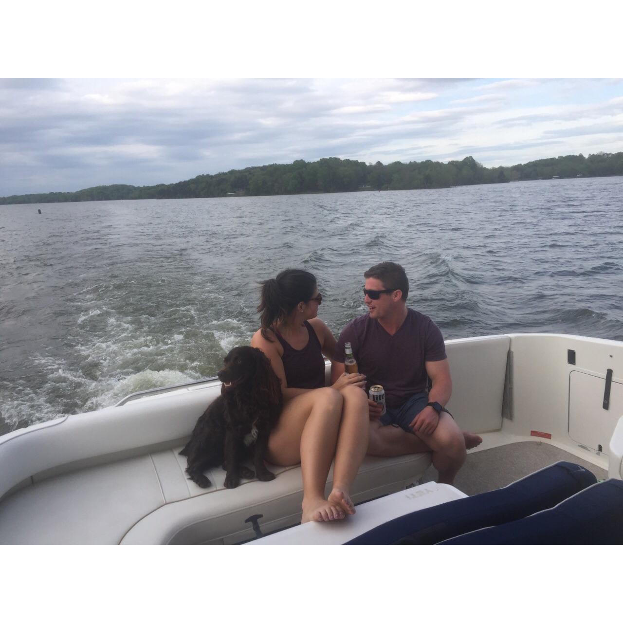 This photo was also taken on Easter. This was the day he introduced me to his parents, and the first time he ever took me out on the boat—the first of a million times! We love the water!