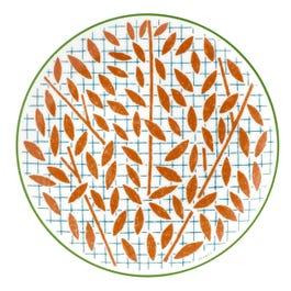 Hermès A Walk in the Garden Dessert Plate, Orange