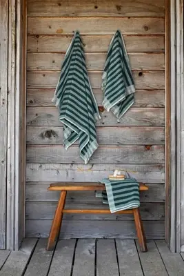 Piglet in Bed Pembroke Stripe Cotton Towel Collection