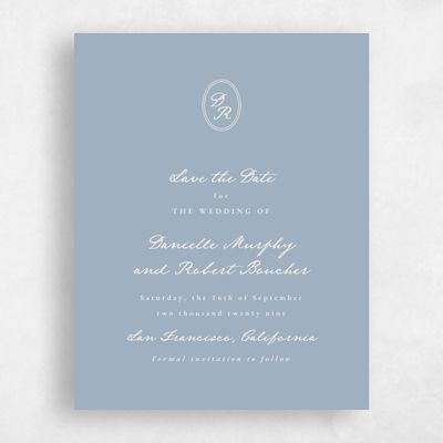 Blue Standard Wedding Save the Date - Dolores Portrait