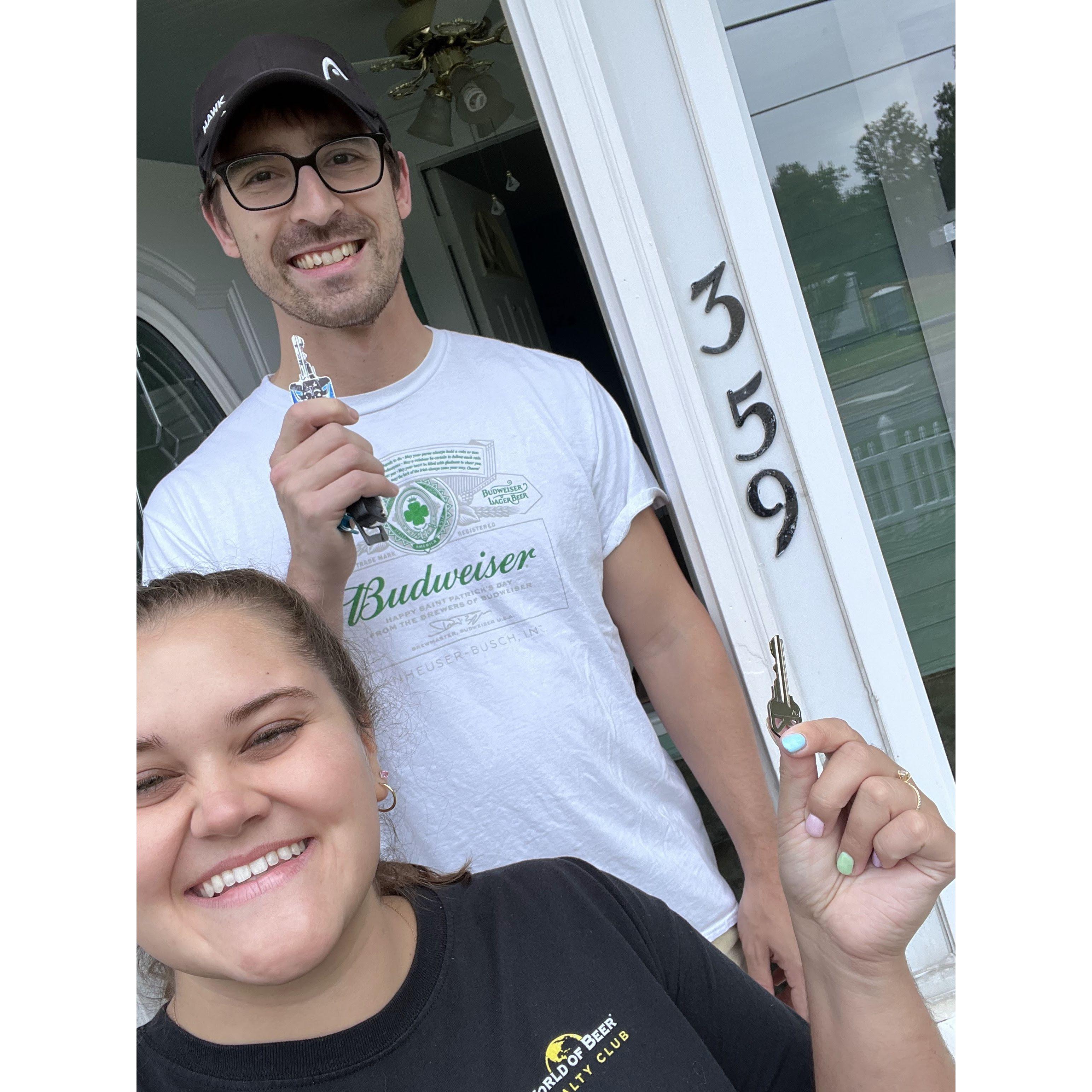 Holding the keys to our house for the first time