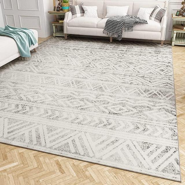 Boho Area Rug 8x10 Feet Modern Area Rug Neutral Carpet for Bedroom Decor, Livingroom Decoration Ideas, Play Room