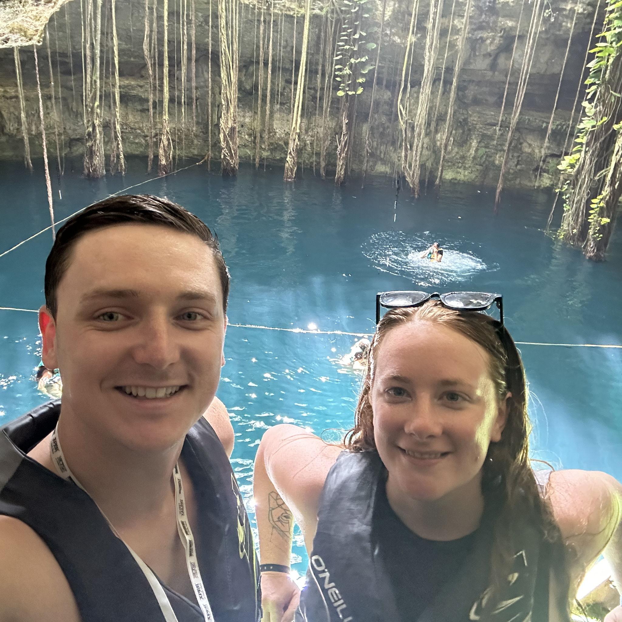 Selfie at the Cenote San Lorenzo Oxman