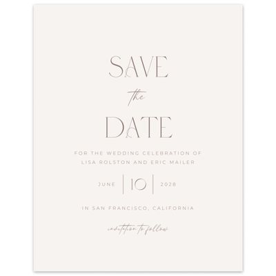 Light Oatmeal, Beige Wedding Digital Save the Date - Papyrus Portrait