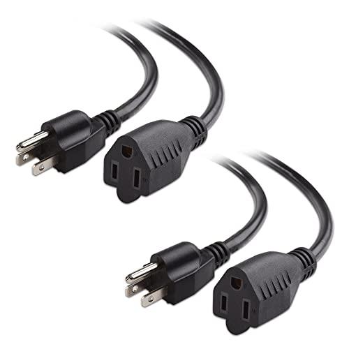 Cable Matters 2-Pack 16 AWG Heavy Duty AC Power Extension Cord (Power Extension Cable) in 10 Feet (NEMA 5-15P to NEMA 5-15R)
