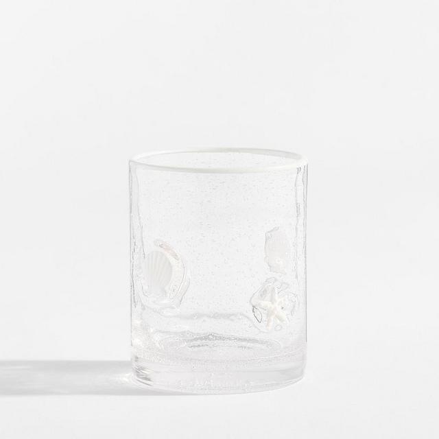Shell Icon Drinking Glass, Single - White