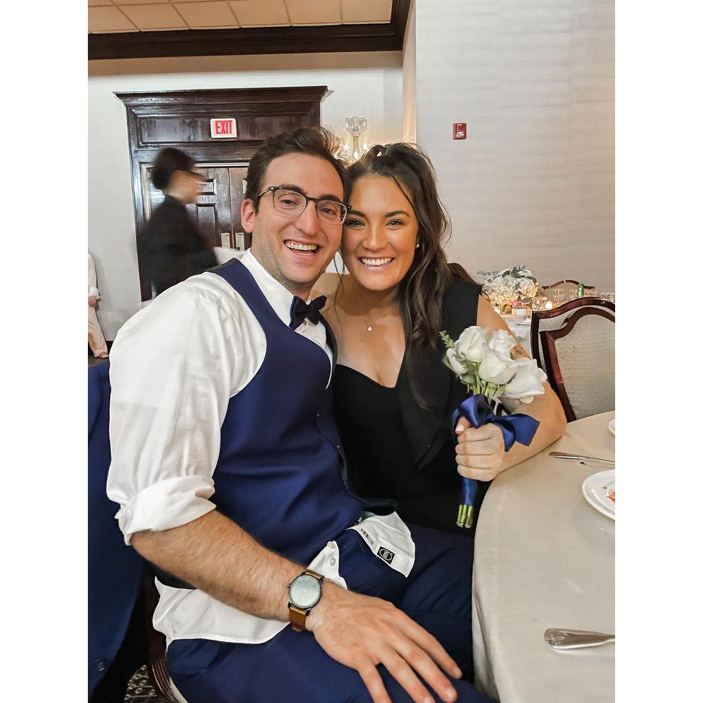 Caught the bouquet at Lindsay & Anthony's wedding! Now it's finally our turn