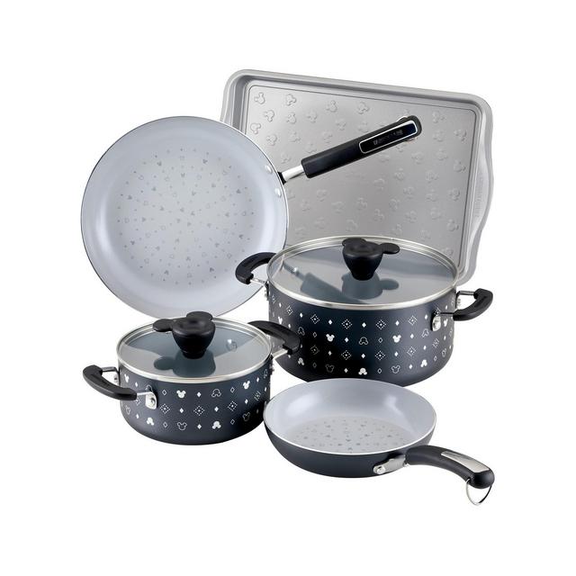 Farberware Disney Monochrome 7 Piece Ceramic Nonstick Cookware Set