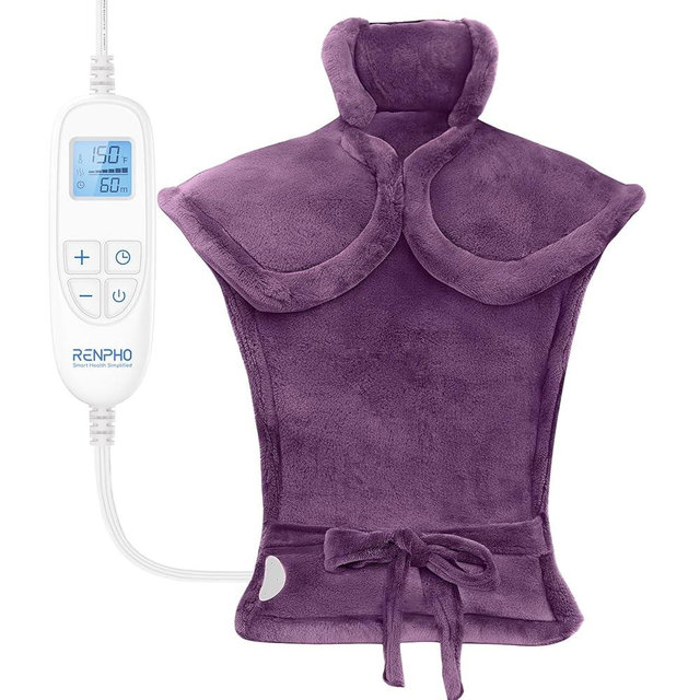 RENPHO Heating Pad for Neck and Shoulders and Back Pain Relief, Mothers Day & Birthday Gifts for Mom Wife Grandma Women, FSA HSA Eligible Heat Pad, Fast Heating, ETL Certified, 24"x33", Purple