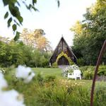 The gardens and chapel at Outlook Inn and New Leaf Cafe