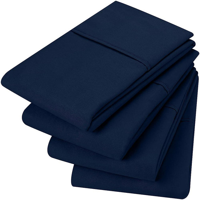 Utopia Bedding King Pillowcases - 4 Pack - Envelope Closure - Soft Brushed Microfiber Fabric - Shrinkage and Fade Resistant Pillow Covers 20 X 40 (King, Navy)