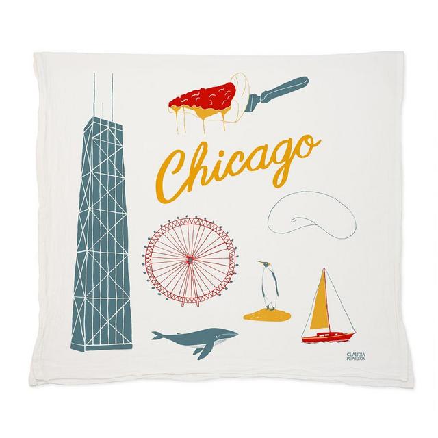 Claudia Pearson City Tea Towel, Chicago