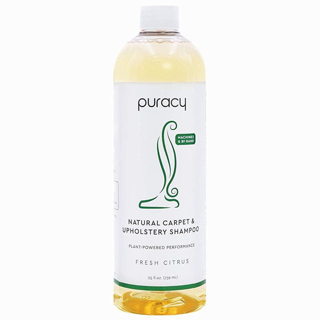 Puracy Professional Carpet Cleaner Machine Detergent, 4x Concentrated Upholstery Cleaner, Natural Carpet Shampoo, Pet Stain Remover & Deodorizer, Makes 20 Gallons of Cleaning Solution, 25 Ounce