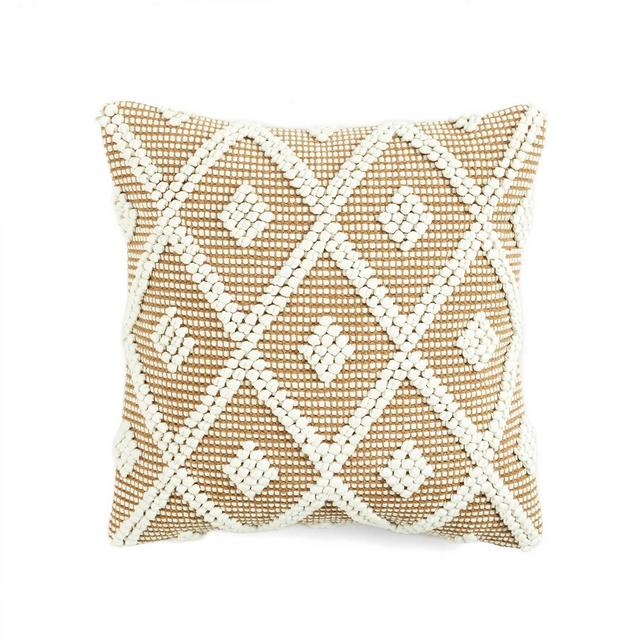18"x18" Adelyn Square Throw Pillow Tan - Lush Décor