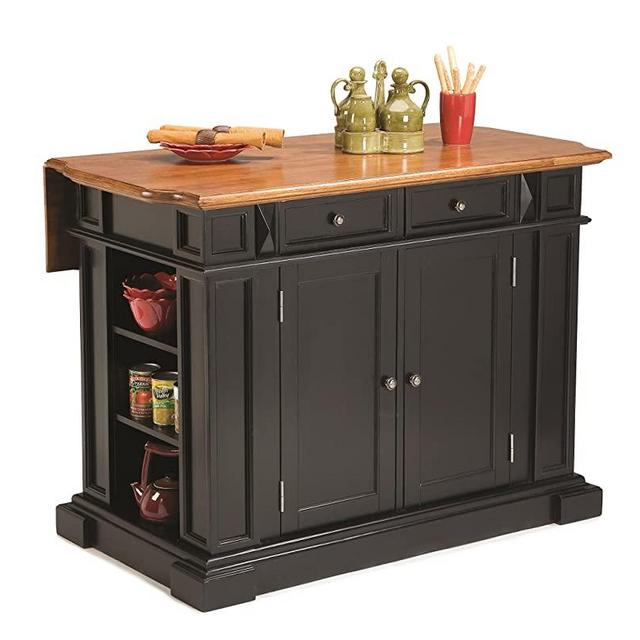 Americana Black and Distressed Oak Kitchen Island by Home Styles