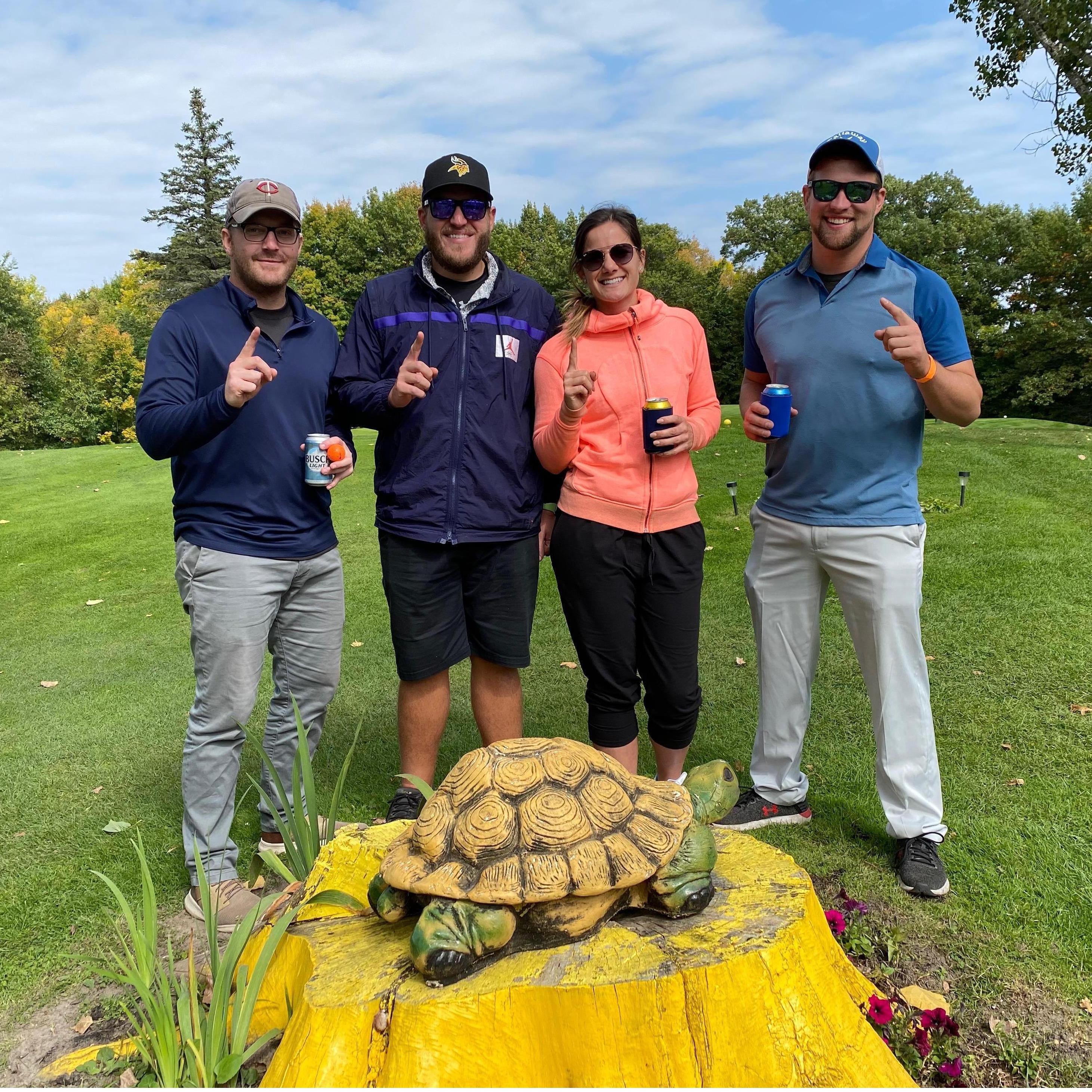 The first time I met Mike's friends we took home the golf tourney championship!