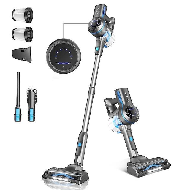 WnkimTech Cordless Vacuum Cleaner, 25Kpa Powerful Stick Vacuum for Hardwood Floor, 45 Min Rechargeable Battery, 6 in 1 Lightweight Upright Vacuum with LED Display for Pet Hair Carpet