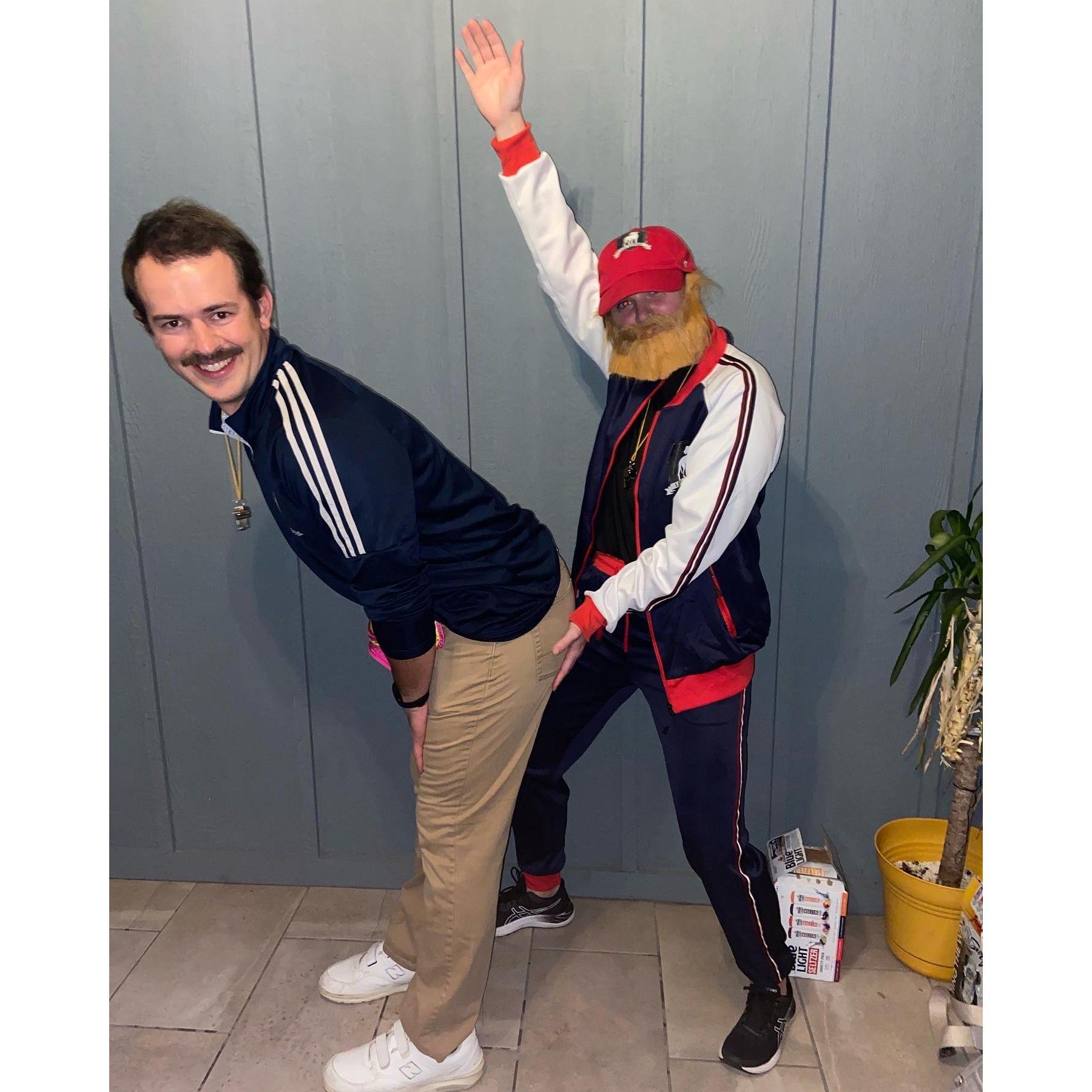 Ted Lasso and Coach Beard out for a night on the town during Halloween.