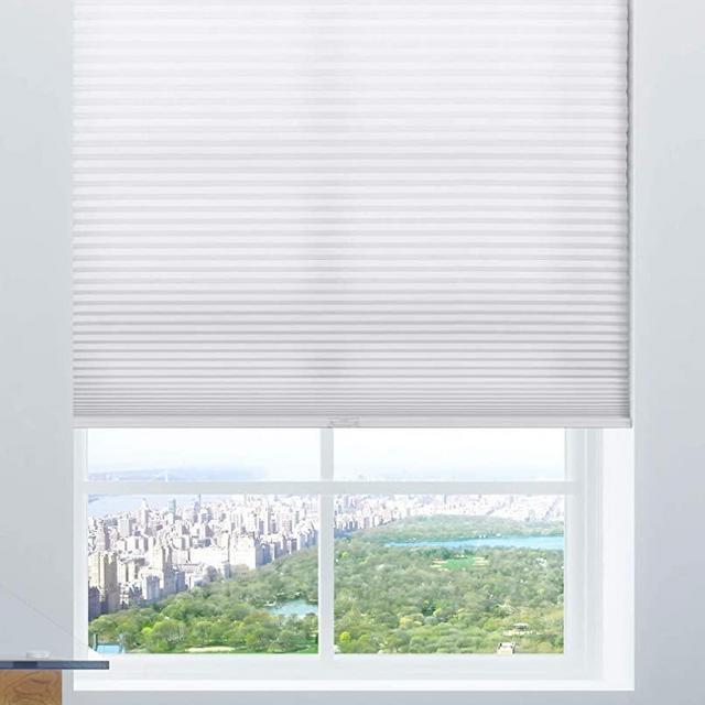 Calyx Interiors Cordless Honeycomb 9/16-Inch Cellular Shade, 34-Inch Width by 60-Inch Height, Light Filtering White