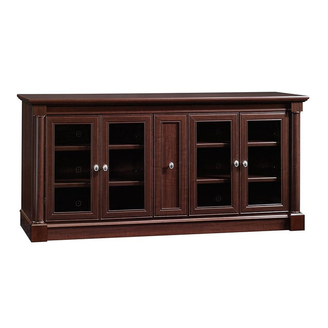 Sauder Palladia Credenza, For TVs up to 70", in a Select Cherry finish