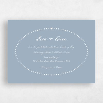 Powder Blue Wedding Invitation - Jemima Landscape