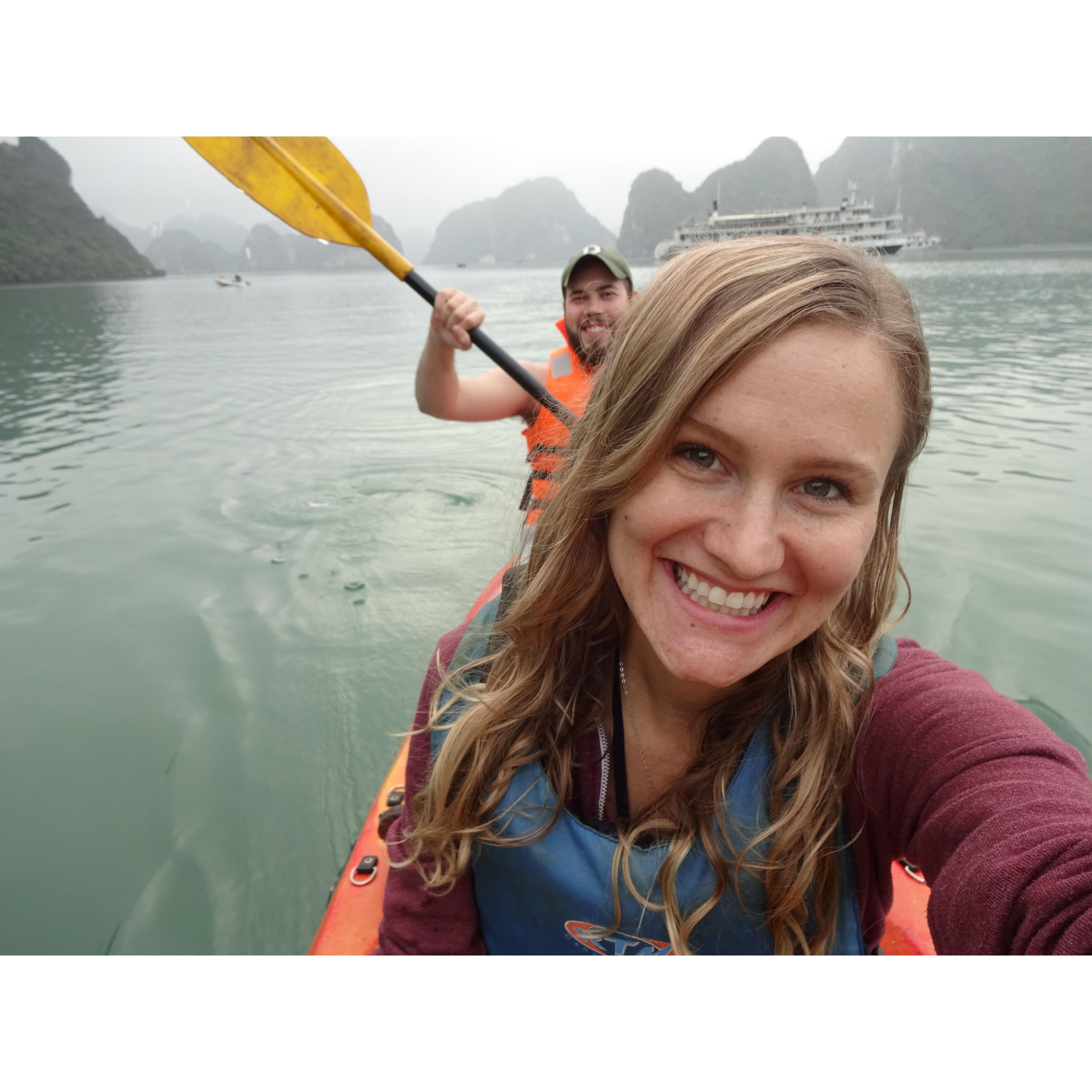 Canoeing in Ha Long Bay, VIetnam!