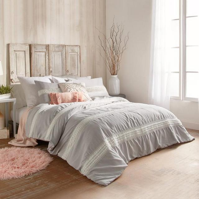 Tufted Dot Stripe Cotton Comforter & Sham Set