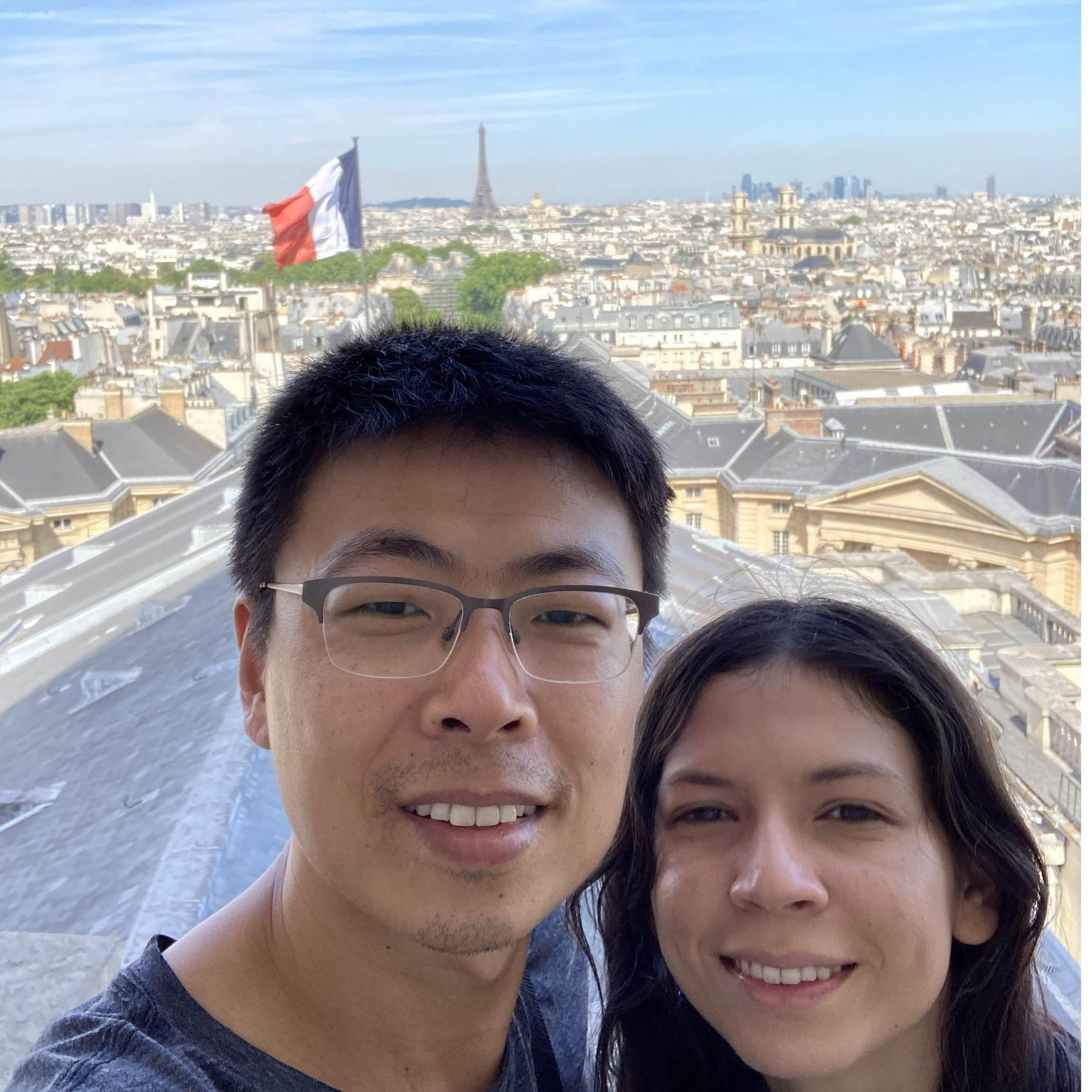 View from the Pantheon in Paris (see Eiffel tower and French flag)
