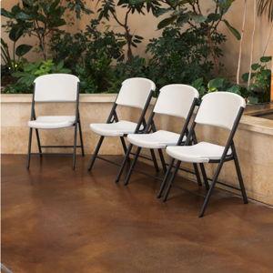 Lifetime Folding Chairs, White, 4-pack