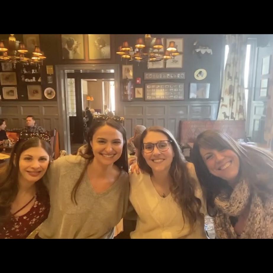 at brunch with our cousins angela and amy.