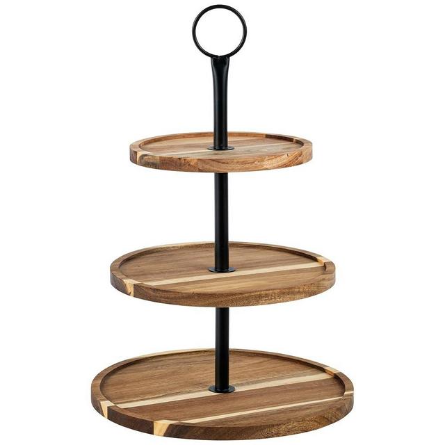 Perco 3 Tier Acacia Wood Cupcake Stand – Rustic Dessert Display Tower for 50 Cupcakes, Cookies, or Snacks – Sturdy, Easy to Assemble Tray for Weddings, Birthdays, Baby Showers & Events
