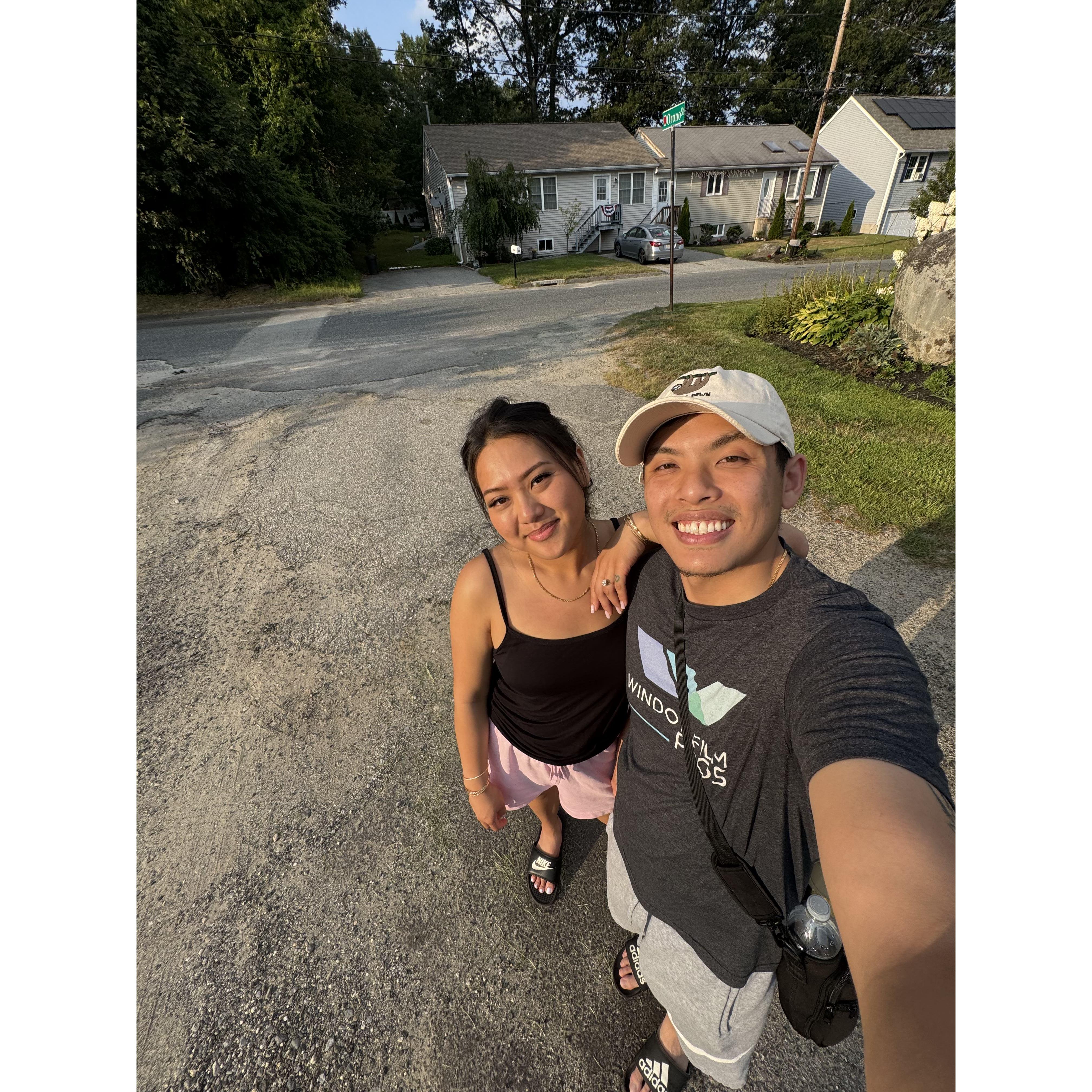 On one of our many walks we take daily.