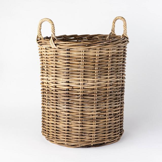 Decorative Round Kooboo Rattan Basket 23.2" x 17.7" Gray - Threshold™ designed with Studio McGee