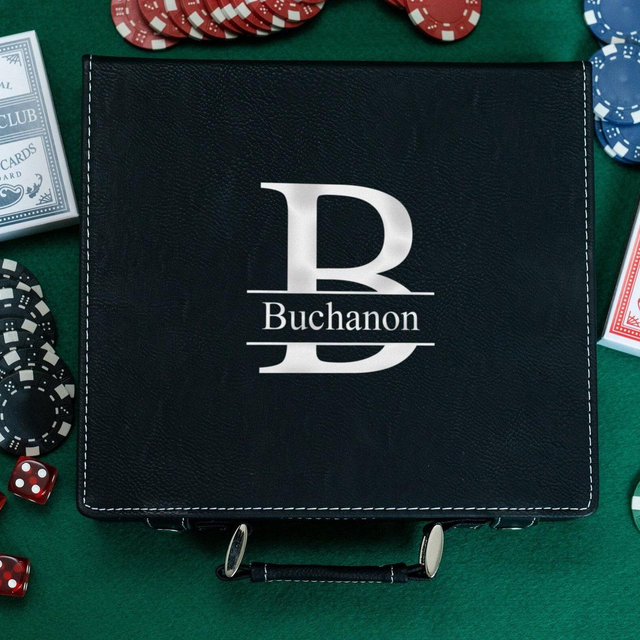 Engraved Poker Set, Personalized Poker Gift Set, Poker Gift Set for Men, Engraved Poker Chips, Groomsmen Gifts, Gift for Him. Gifts for Men