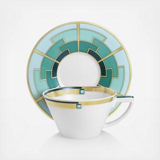 Emerald Teacup & Saucer