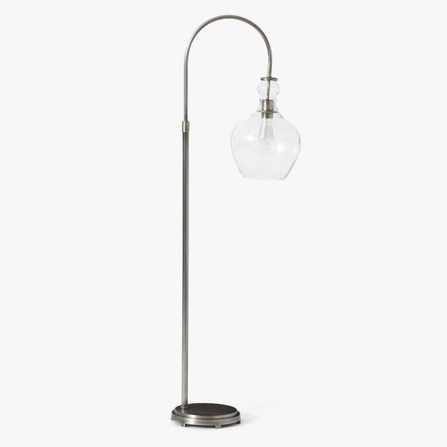 Flynn Recycled Glass Floor Lamp, Antique Nickel