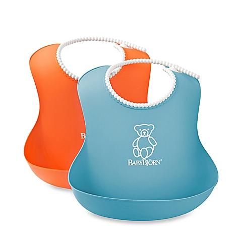 BabyBjörn® 2-Pack Soft Bib in Orange/Turquoise