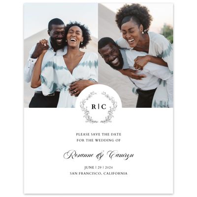 White Wedding Digital Save the Date - Eleanora Multiphoto