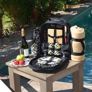 2-Person Equipped Picnic Backpack with Blanket