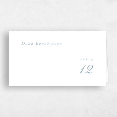 Dusty Blue Wedding Place Card - Bellisi