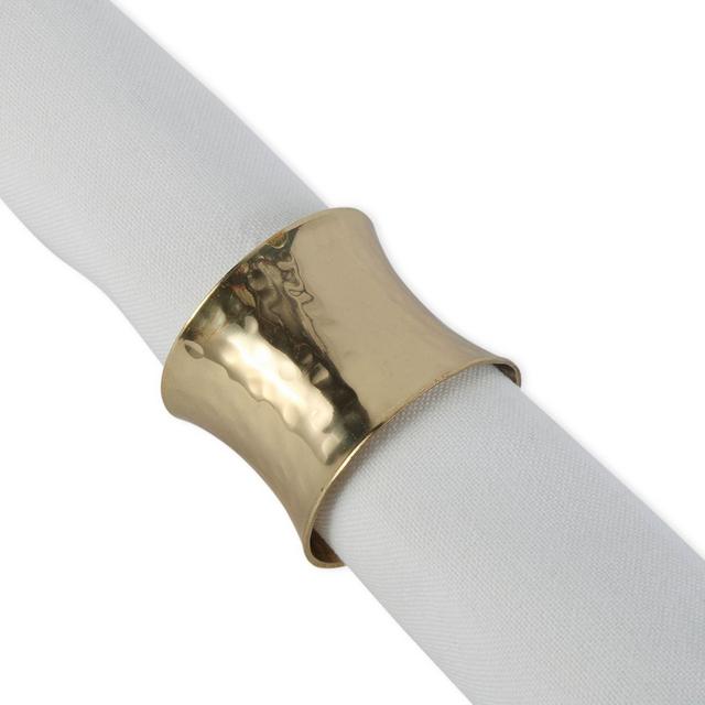 DII Hammered Napkin Ring in Gold (Set of 12)