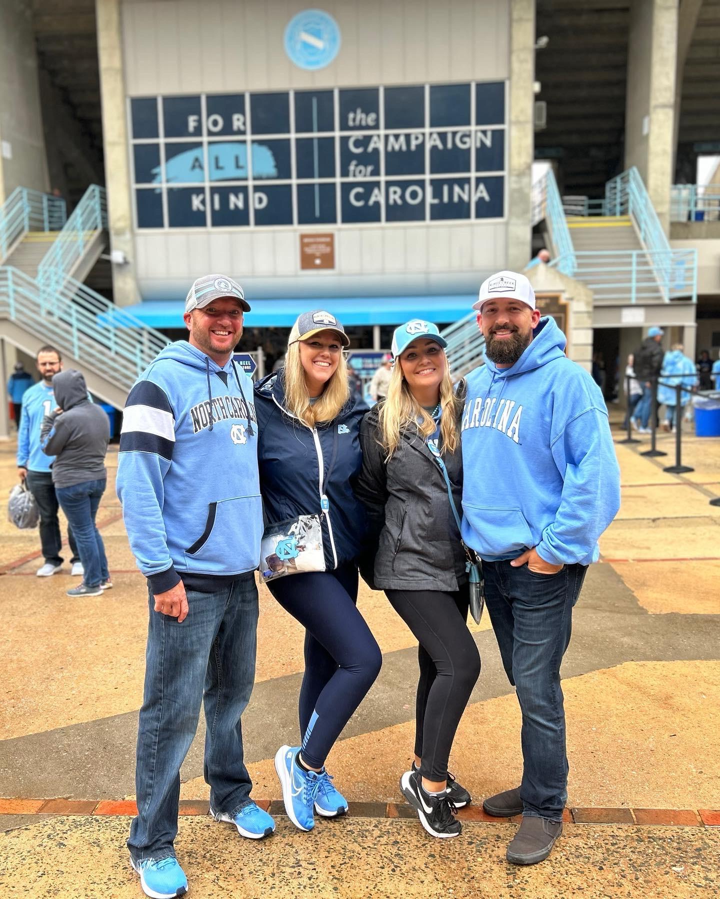 Our UNC crew: Bryan, Steph, Sarah + Brooks Everhart! BS Squared!!