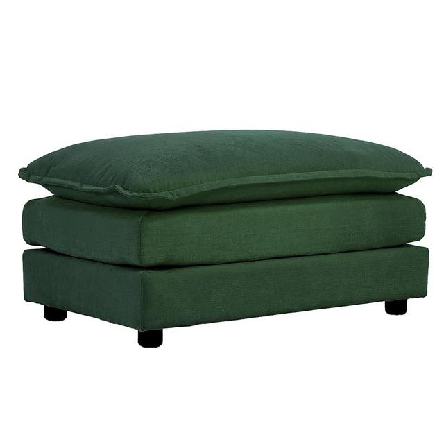 GNIXUU Upholstered Square Ottoman Module for Modular Sectional Sofa, Chenille Fabric Moveable Ottomans Footrest for Living Room, Bedroom(Green).