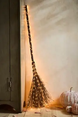 Twinkling Illuminated Vine Broom