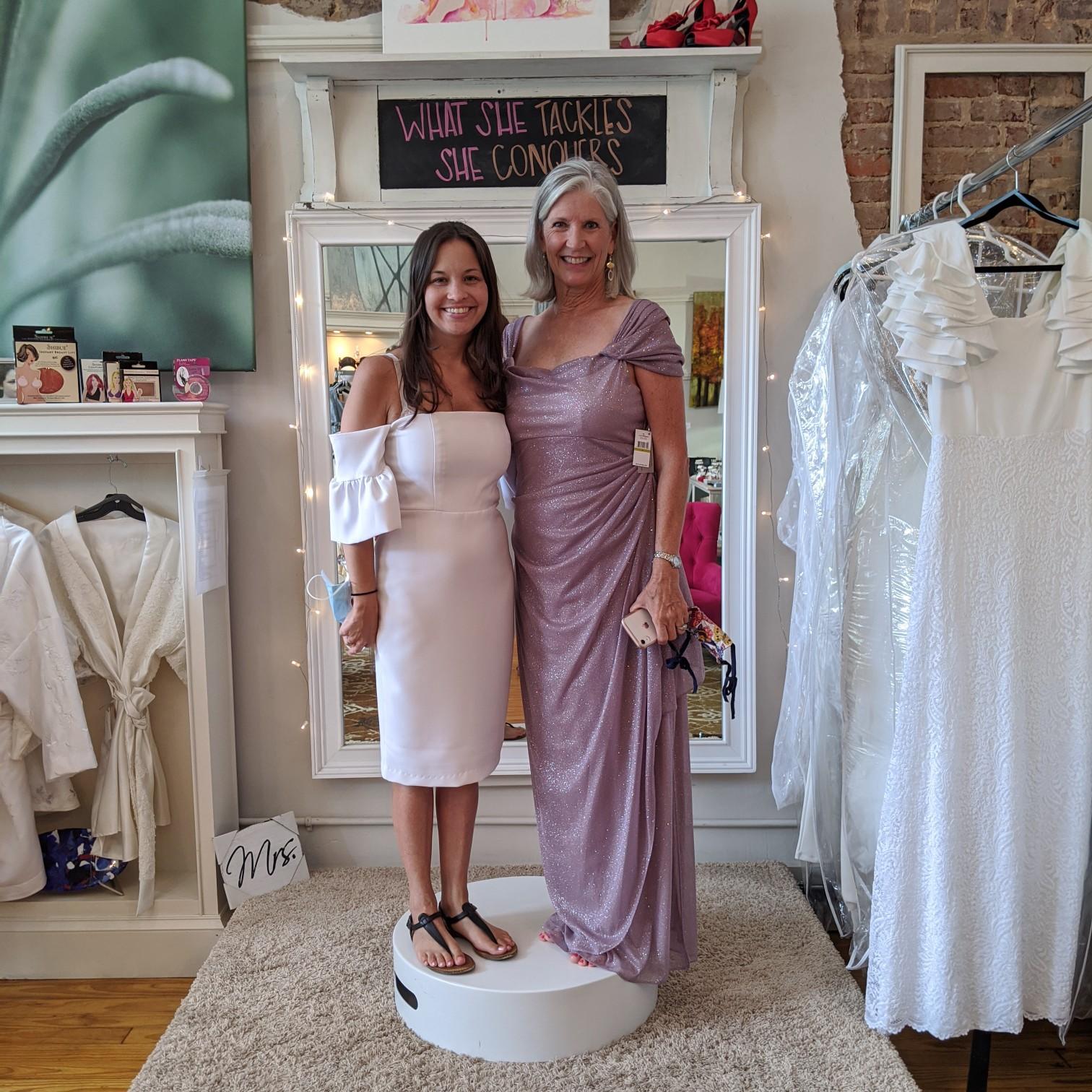 Ceil and I shopping for mother of the groom dresses.