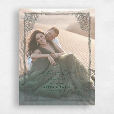 Dark Seaweed, Green Wedding Save the Date - Siena Photo