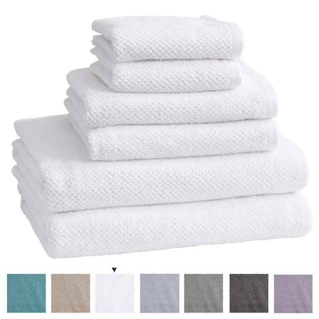 Bath Towels, 6 Piece Set - Optic White