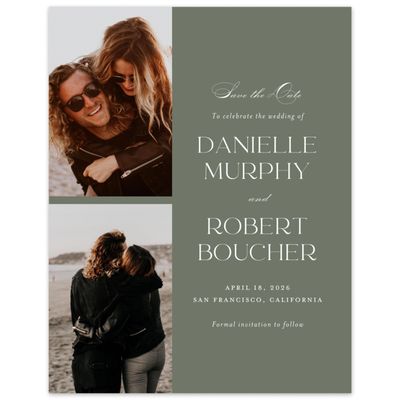 Dark Sage, Green Wedding Digital Save the Date - Hilltone Multiphoto