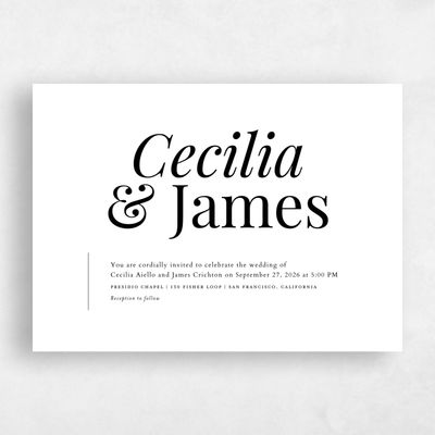 White Wedding Invitation - Brunswick Landscape